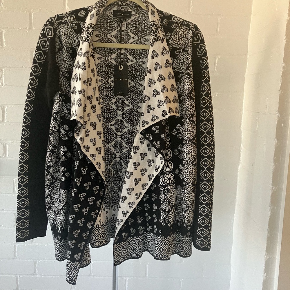 NWT Lucky Brand Small/Petite Cascading  Open Cardigan